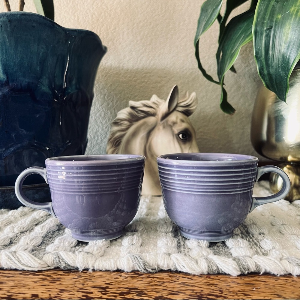 Set of 2 Fiestaware Lilac Classic Teacups